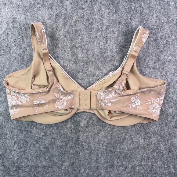 Lilyette Tan Embroidered 42DD‎ Beige T-shirt Bra - Picture 4 of 5